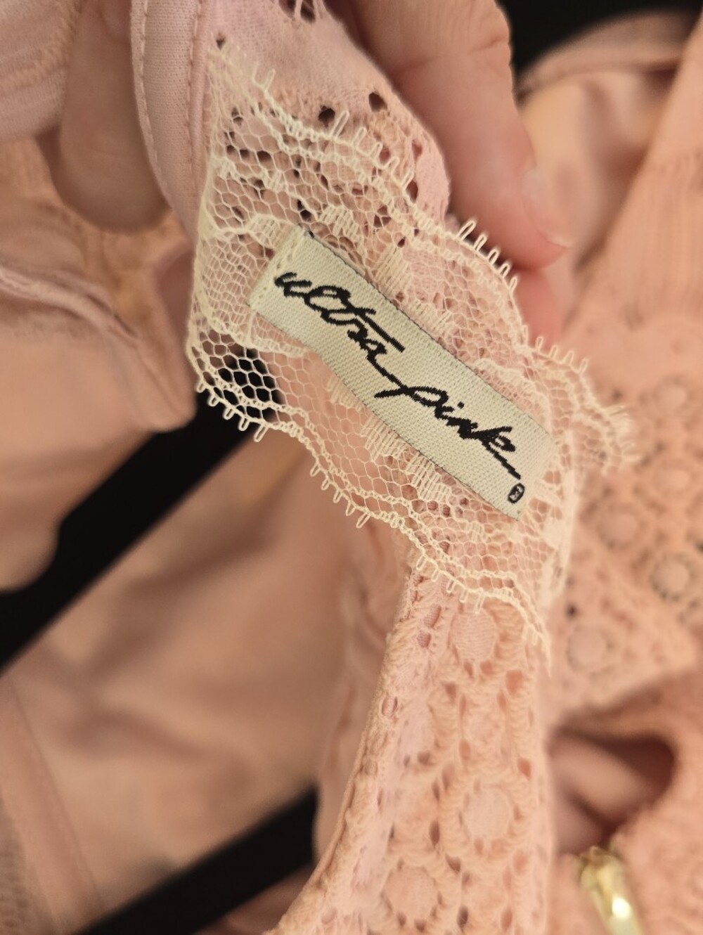 NEW! Ultra Pink Sleeveless Pink Lace Fit & Flare Dress - Picture 3 of 4